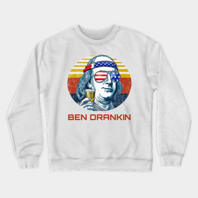 ben drankin 4th of july Crewneck Sweatshirt by ERRAMSHOP